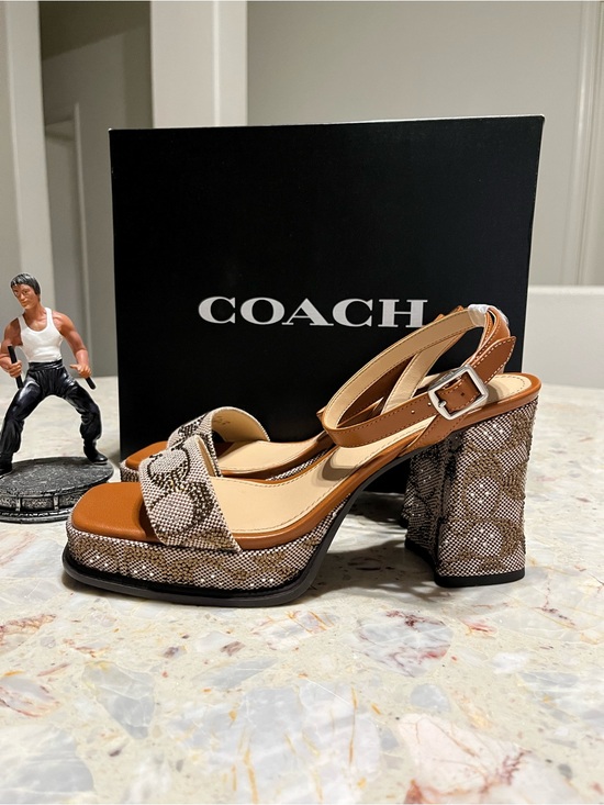 Coach Shoes - Coach Platform Sandal In Crystal Signature Jacquard NIB